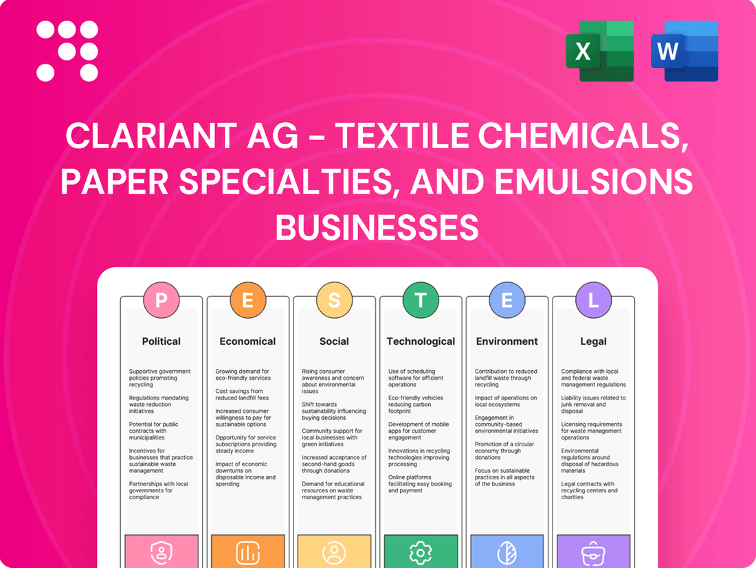 Clariant AG - Textile Chemicals, Paper Specialties, and Emulsions Businesses PESTLE Analysis