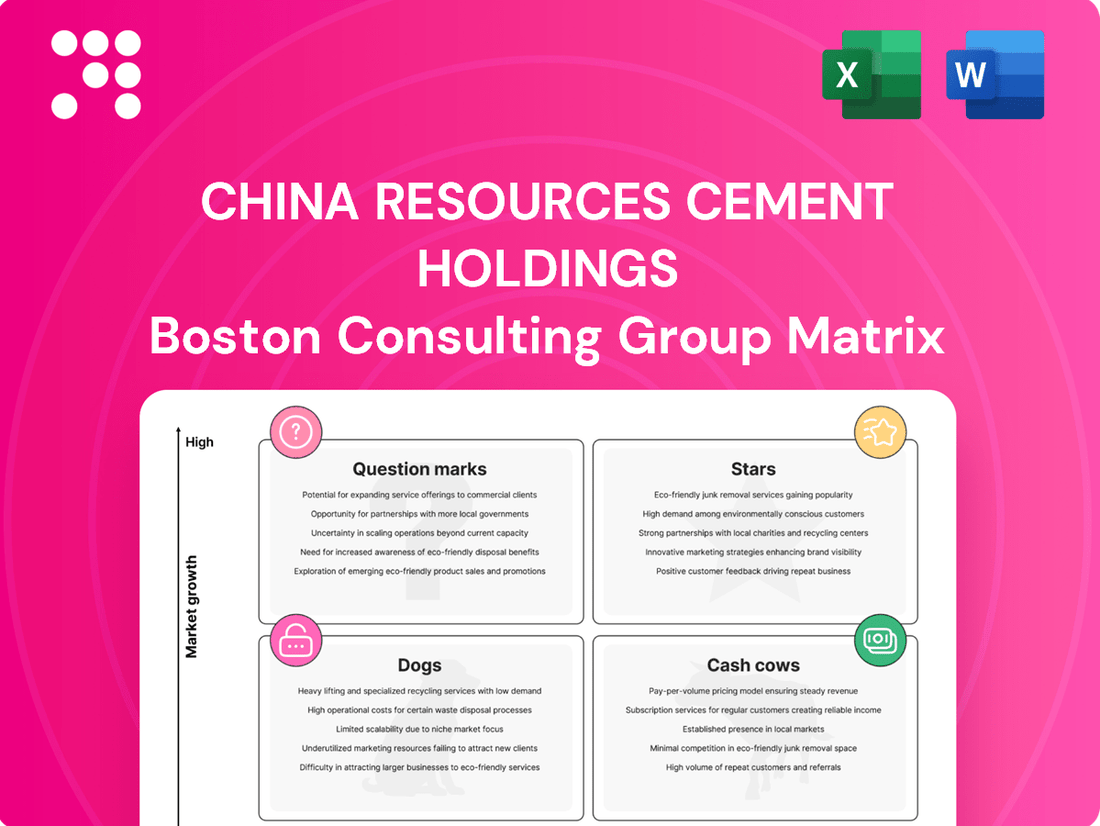 China Resources Cement Holdings Boston Consulting Group Matrix
