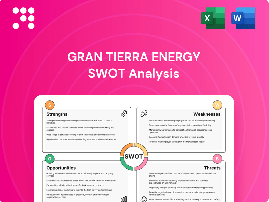 Gran Tierra Energy SWOT Analysis