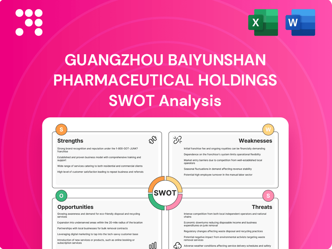 Guangzhou Baiyunshan Pharmaceutical Holdings SWOT Analysis