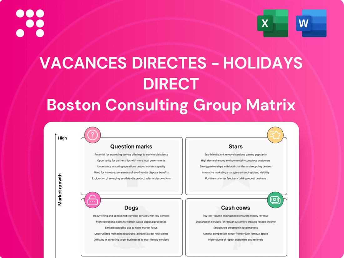 Vacances Directes - Holidays Direct Boston Consulting Group Matrix