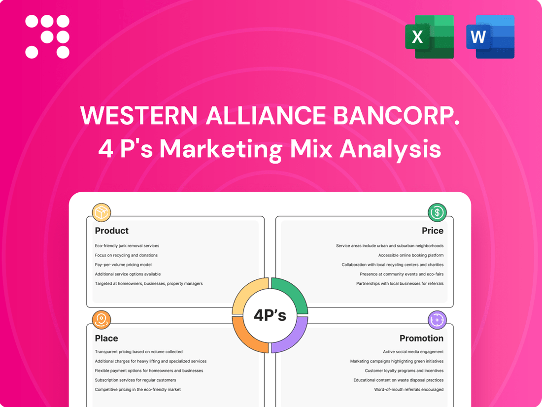 Western Alliance Bancorp. Marketing Mix