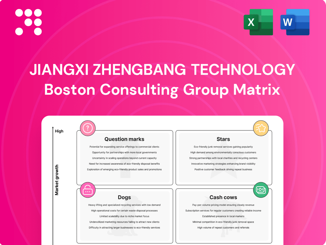 Jiangxi Zhengbang Technology Boston Consulting Group Matrix